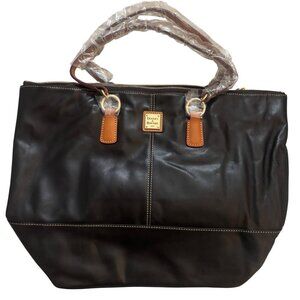 Dooney & Bourke O-Ring Shopper Black Leather Tote Bag NWT 5P832 BL $268 MSRP